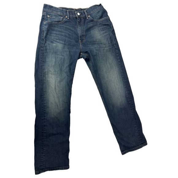 Levi's 505 Regular Fit Straight Leg Jeans Men 33 * 30 Medium Wash Grunge Zip Fly - Picture 2 of 10